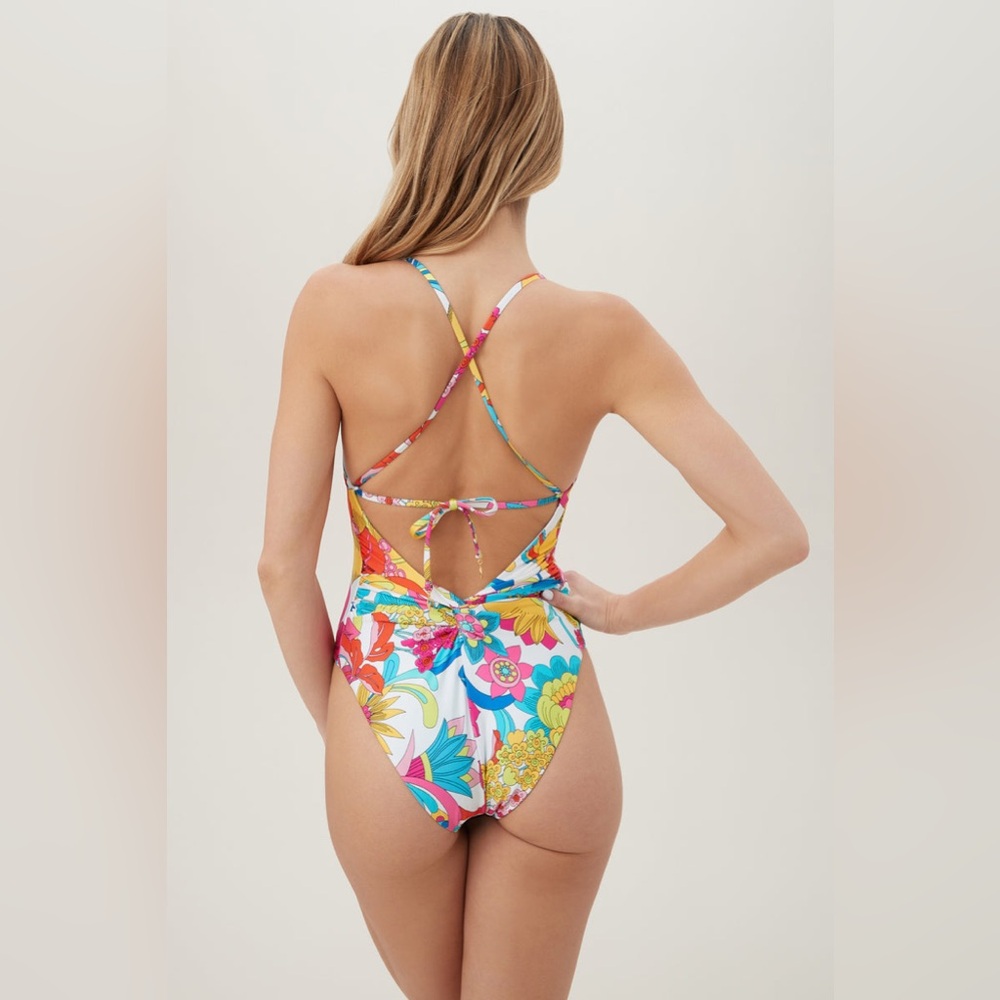 NWT Trina Turk Fontaine Twist Back Convertible One Piece Swimsuit - Picture 2 of 16